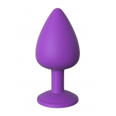 Фиолетовая анальная пробка со стразом Her Little Gem Large Plug - 9,5 см. - Pipedream - купить с доставкой в Благовещенске