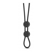 Черное двойное эрекционное лассо Silicone Double Loop Cock Ring - Blush Novelties - в Благовещенске купить с доставкой