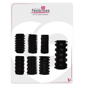 Набор из 7 черных насадок PENIS SLEEVES SET - Dream Toys - в Благовещенске купить с доставкой