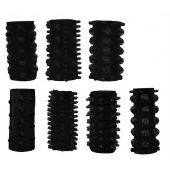 Набор из 7 черных насадок PENIS SLEEVES SET - Dream Toys - в Благовещенске купить с доставкой