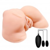 Телесная вибровагина Julie с 2 рабочими отверстиями - Baile - в Благовещенске купить с доставкой