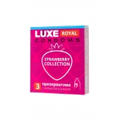 Презервативы с ароматом клубники LUXE Royal Strawberry Collection - 3 шт. - Luxe - купить с доставкой в Благовещенске