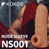 Телесная открытая насадка-реалистик с подхватом мошонки Nude Sleeve M - 12 см. - KOKOS - в Благовещенске купить с доставкой
