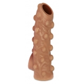 Телесная насадка с бугорками и открытой головкой Nude Sleeve M - 12 см. - KOKOS - в Благовещенске купить с доставкой