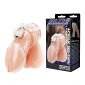 Прозрачная клетка целомудрия Acrylic See-thru Chastity Cage - BlueLine - купить с доставкой в Благовещенске