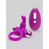 Лиловое виброкольцо с пультом ДУ Remote Control Cock Ring - Happy Rabbit - в Благовещенске купить с доставкой