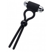 Черное эрекционное лассо Ect с виброэлементом - A-toys - в Благовещенске купить с доставкой