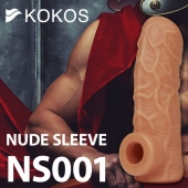 Телесная открытая насадка-реалистик с подхватом мошонки Nude Sleeve S - 10 см. - KOKOS - в Благовещенске купить с доставкой