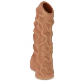 Телесная насадка с венками и открытой головкой Nude Sleeve S - 10 см. - KOKOS - в Благовещенске купить с доставкой