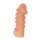 Телесная закрытая насадка с шишечками Cock Sleeve Size L - 17,6 см. - KOKOS - в Благовещенске купить с доставкой