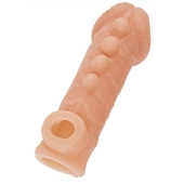 Телесная закрытая насадка с шишечками Cock Sleeve Size L - 17,6 см. - KOKOS - в Благовещенске купить с доставкой