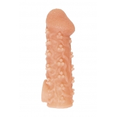 Телесная закрытая насадка с пучками шишечек Cock Sleeve Size M - 15,6 см. - KOKOS - в Благовещенске купить с доставкой