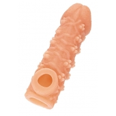 Телесная закрытая насадка с пучками шишечек Cock Sleeve Size L - 17,6 см. - KOKOS - в Благовещенске купить с доставкой