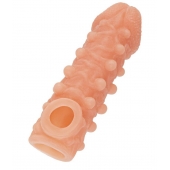 Телесная закрытая насадка с шариками Cock Sleeve Size S - 13,8 см. - KOKOS - в Благовещенске купить с доставкой