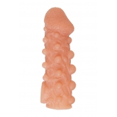 Телесная закрытая насадка с шариками Cock Sleeve Size M - 15,6 см. - KOKOS - в Благовещенске купить с доставкой