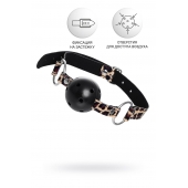 Черный кляп-шар на леопардовых ремешках Anonymo - ToyFa - купить с доставкой в Благовещенске