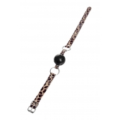 Черный кляп-шар на леопардовых ремешках Anonymo - ToyFa - купить с доставкой в Благовещенске