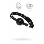 Черный кляп-шар на кожаных ремешках Anonymo - ToyFa - купить с доставкой в Благовещенске