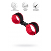 Красно-черные велюровые наручники Anonymo - ToyFa - купить с доставкой в Благовещенске