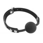 Черный силиконовый кляп-шарик на ремешках - Fetish Tentation - купить с доставкой в Благовещенске