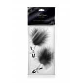 Зажимы на соски с черными пуховыми кисточками Sweet Caress Feather Nipple Clumps - Sweet Caress - купить с доставкой в Благовещенске