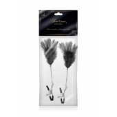 Зажимы для сосков с черными перьями Sweet Caress Feather Nipple Clumps - Sweet Caress - купить с доставкой в Благовещенске
