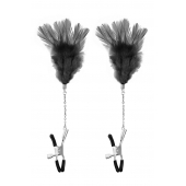 Зажимы для сосков с черными перьями Sweet Caress Feather Nipple Clumps - Sweet Caress - купить с доставкой в Благовещенске