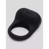 Черное эрекционное виброкольцо Sensation Rechargeable Vibrating Love Ring - Fifty Shades of Grey - в Благовещенске купить с доставкой
