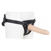 Пустотелый страпон Harness CLASSIC с бандажом - 19,5 см. - LOVETOY (А-Полимер) - купить с доставкой в Благовещенске