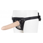 Пустотелый страпон Harness CLASSIC с бандажом - 19,5 см. - LOVETOY (А-Полимер) - купить с доставкой в Благовещенске