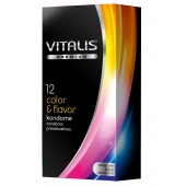 Цветные ароматизированные презервативы VITALIS PREMIUM color   flavor - 12 шт. - Vitalis - купить с доставкой в Благовещенске
