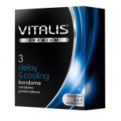 Презервативы VITALIS PREMIUM delay   cooling с охлаждающим эффектом - 3 шт. - Vitalis - купить с доставкой в Благовещенске