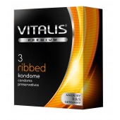 Ребристые презервативы VITALIS PREMIUM ribbed - 3 шт. - Vitalis - купить с доставкой в Благовещенске