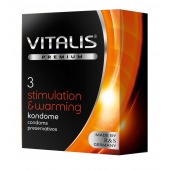 Презервативы VITALIS PREMIUM stimulation   warming с согревающим эффектом - 3 шт. - Vitalis - купить с доставкой в Благовещенске
