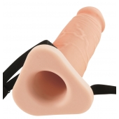 Телесный реалистичный фаллоимитатор с полостью Silicone Hollow Extension - 20 см. - Pipedream - купить с доставкой в Благовещенске