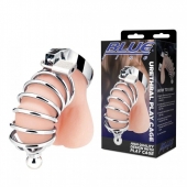 Серебристая клетка для члена Urethral Play Cage - BlueLine - купить с доставкой в Благовещенске