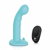 Голубая изогнутая насадка 6in Remote Control Ripple P-Spot G-Spot на черных трусиках - 16 см. - Pegasus - купить с доставкой в Благовещенске