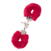 Металлические наручники с красной меховой опушкой METAL HANDCUFF WITH PLUSH RED - Dream Toys - купить с доставкой в Благовещенске