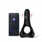 Черное виброкольцо Magic Motion Rise с подхватом мошонки - Magic Motion - в Благовещенске купить с доставкой