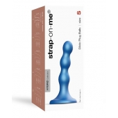 Голубая насадка Strap-On-Me Dildo Plug Balls size S - Strap-on-me - купить с доставкой в Благовещенске
