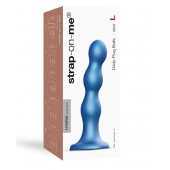 Голубая насадка Strap-On-Me Dildo Plug Balls size L - Strap-on-me - купить с доставкой в Благовещенске