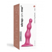 Розовая насадка Strap-On-Me Dildo Plug Beads size S - Strap-on-me - купить с доставкой в Благовещенске