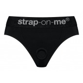 Черные трусики для насадок Heroine Lingerie Harness - size S - Strap-on-me - купить с доставкой в Благовещенске