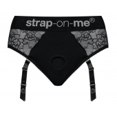 Черные трусики для насадок Diva Lingerie Harness - size S - Strap-on-me - купить с доставкой в Благовещенске