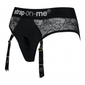 Черные трусики для насадок Diva Lingerie Harness - size M - Strap-on-me - купить с доставкой в Благовещенске