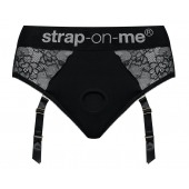 Черные трусики для насадок Diva Lingerie Harness - size M - Strap-on-me - купить с доставкой в Благовещенске