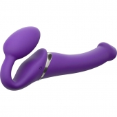 Фиолетовый безремневой вибрострапон Vibrating Bendable Strap-On - size L - Strap-on-me - купить с доставкой в Благовещенске