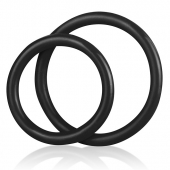 Набор из двух черных силиконовых колец разного диаметра SILICONE COCK RING SET - BlueLine - в Благовещенске купить с доставкой