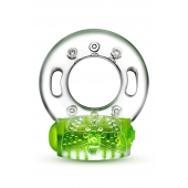 Зеленое эрекционное виброкольцо Arouser Vibrating C-Ring - Blush Novelties - в Благовещенске купить с доставкой