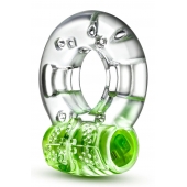Зеленое эрекционное виброкольцо Arouser Vibrating C-Ring - Blush Novelties - в Благовещенске купить с доставкой